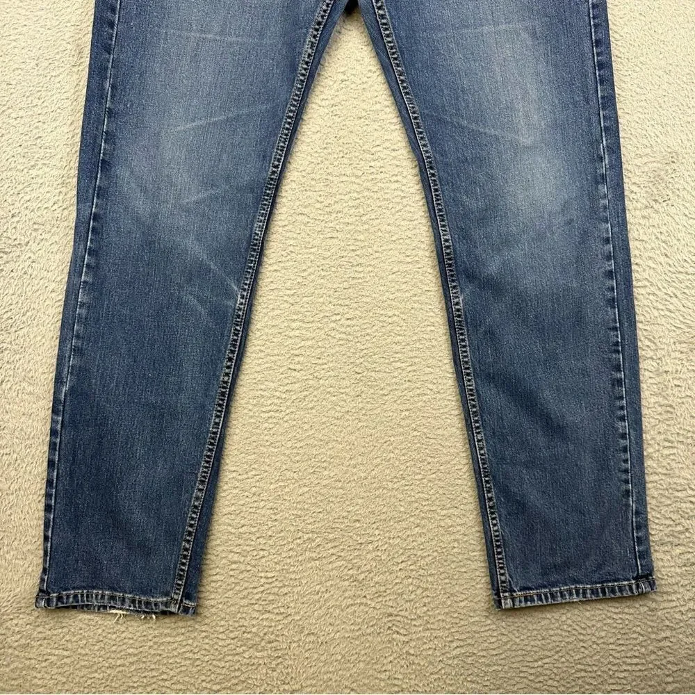 Levis 505 Jeans Mens 38x34 Blue Straight Medium Wash Distressed Casual‎ 36x32*